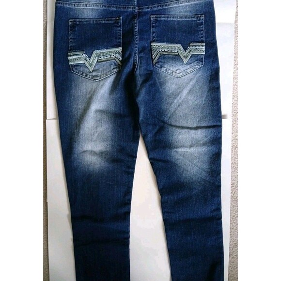 GS115 Men's Streetwear Urban Blue Jean Size 36 Distressed Medium Wash Zip Button - Picture 8 of 16